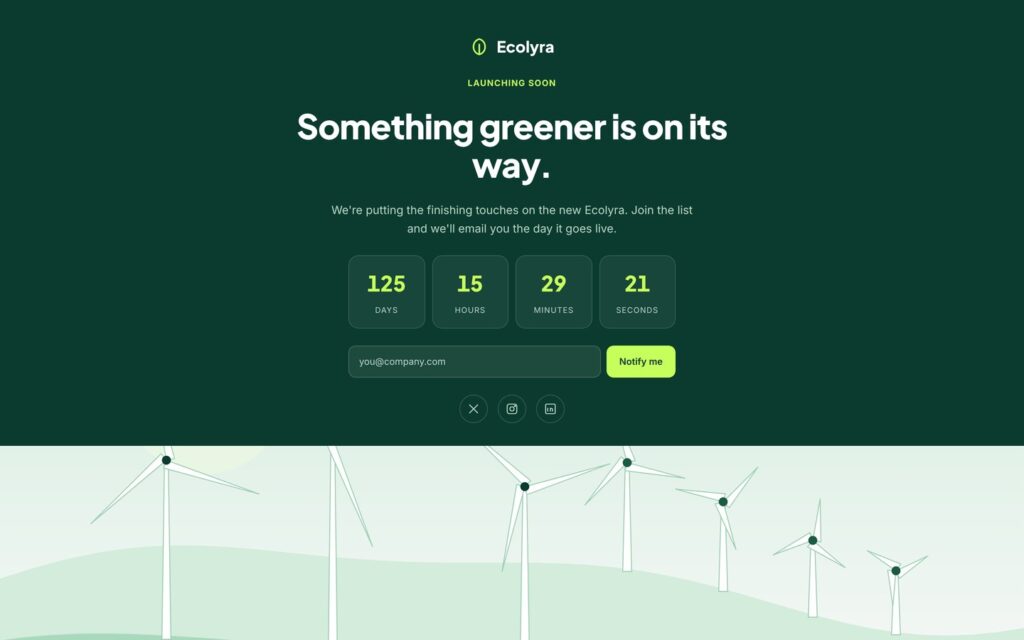 Ecolyra coming soon page