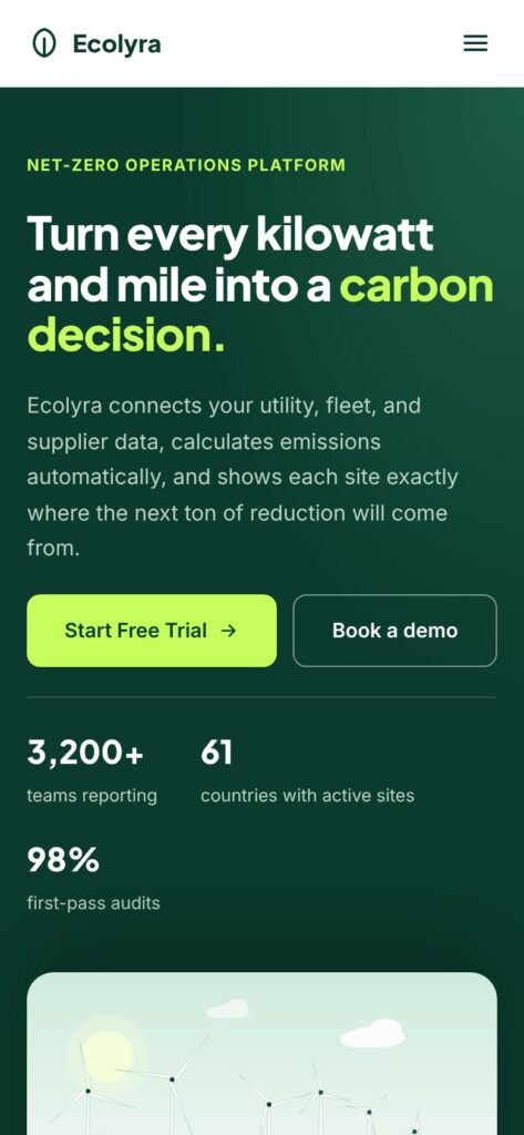 Ecolyra mobile view